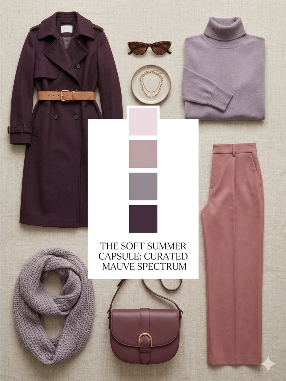 High-Rise Tailored Trousers in Mauve